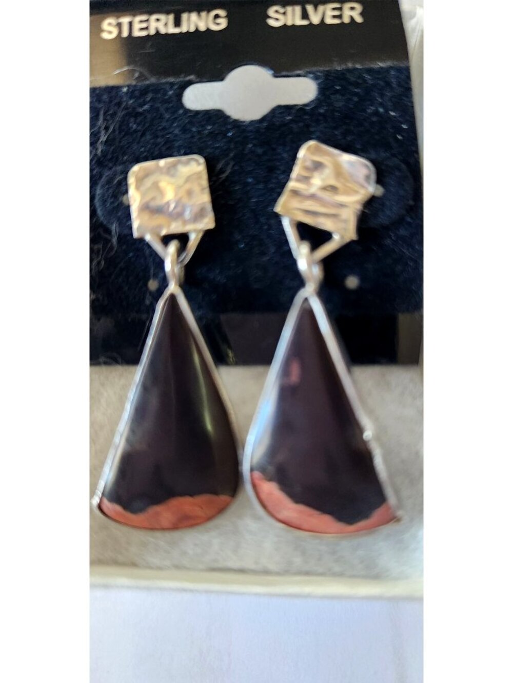 Earrings Palmwood Post Silver Drop 8.1 gr Jerry & Fran Harr Handmade